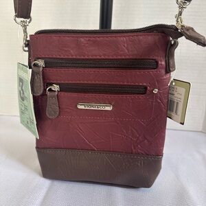 Stone & Co Leather Crossbody Bag Burgundy Brown NWT